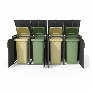 Alternative view of 4 vakken (2×2)| Premium Kliko ombouw voor 240L | Container ombouw | Afvalboxen | Antraciet