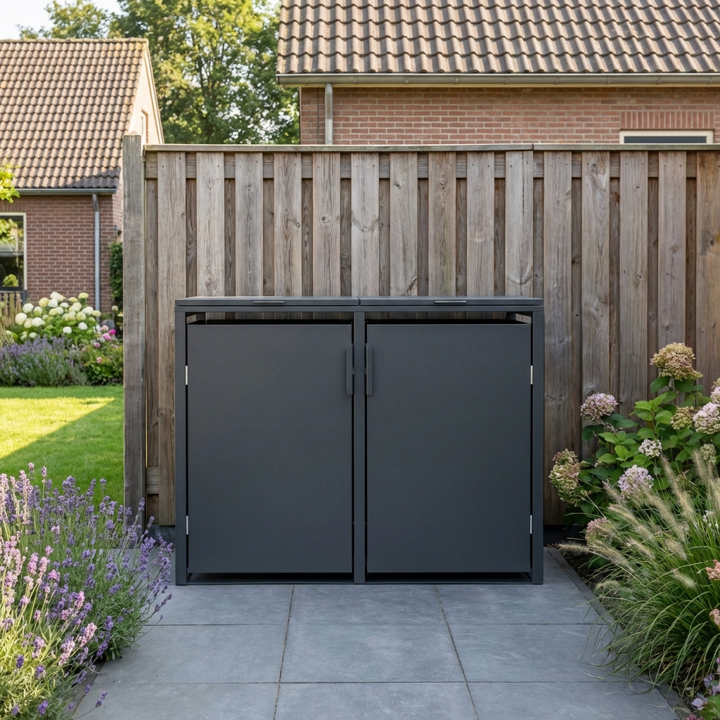 2 vakken | Premium Kliko ombouw voor 240L | Container ombouw | Afvalboxen | Antraciet