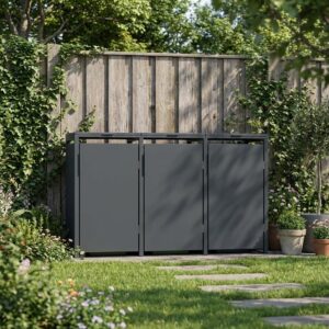 3 vakken | Premium Kliko ombouw voor 240L | Container ombouw | Afvalboxen | Antraciet