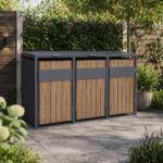 3 vakken | Premium Kliko ombouw voor 240L | Container ombouw | Afvalboxen | Walnoot
