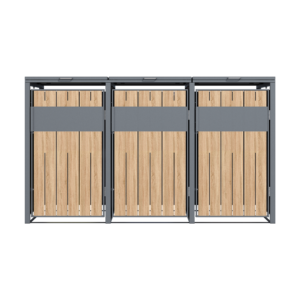 3 vakken | Premium Kliko ombouw voor 240L | Container ombouw | Afvalboxen | Eiken - Afbeelding 3