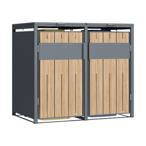 Alternative view of 2 vakken | Premium Kliko ombouw voor 240L | Container ombouw | Afvalboxen | Eiken