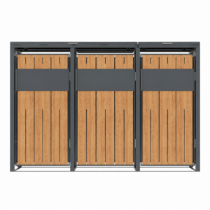Alternative view of 3 vakken | Premium Kliko ombouw voor 240L | Container ombouw | Afvalboxen | Eiken