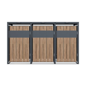 3 vakken | Premium Kliko ombouw voor 240L | Container ombouw | Afvalboxen | Walnoot - Afbeelding 3