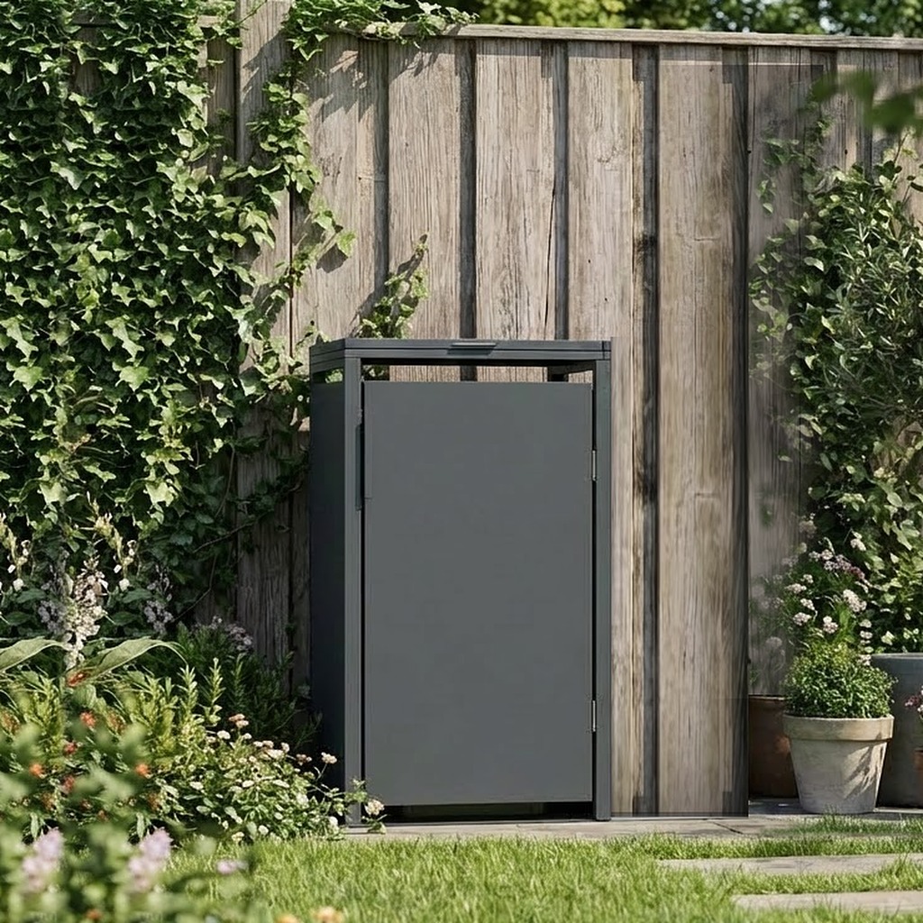 Kliko ombouw 1 vak antraciet in de tuin